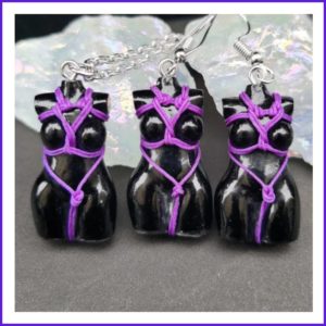 Collier et boucles d'oreille Déesse Shibari Harnais Coeur