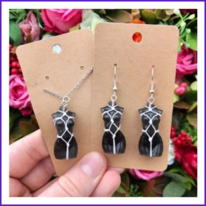 Collier et boucles d'oreille Déesse Shibari Harnais Diamant