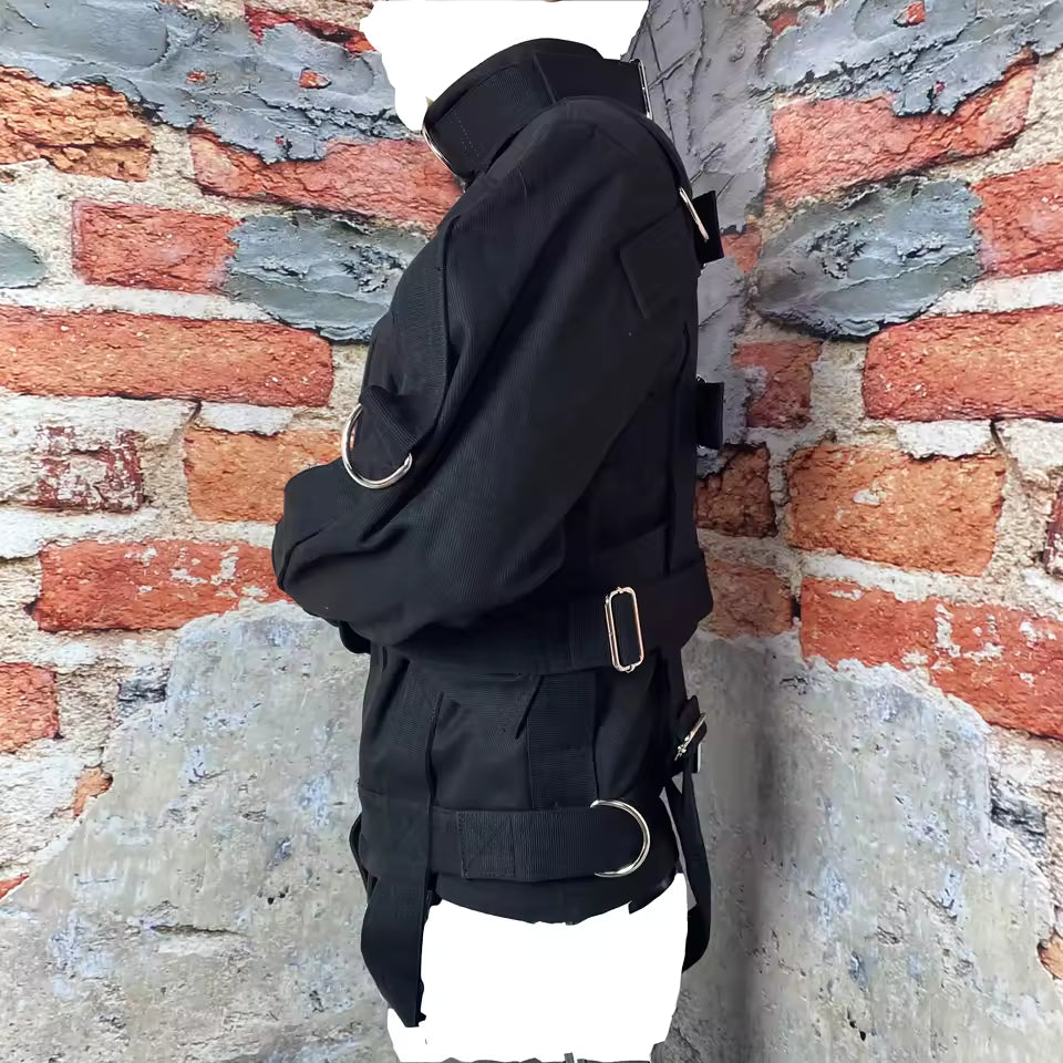 Asylum Straitjacket Bondage Gear -Black- Unisex BDSM Fetish Restraint - Image 3