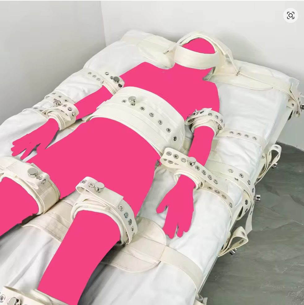 Strapped down - 7 points Asylum Lockable Bed Restraints System Bondage Harness - Image 7