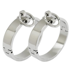 Eternity Oval Locking Cuffs – 17mm Solid Stainless Steel Wrist & Ankle Restraints