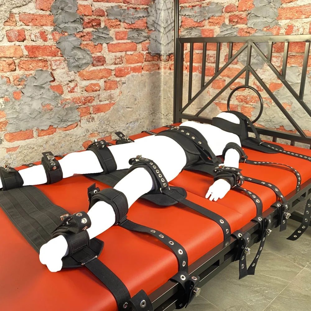 Strapped down - 7 points Asylum Lockable Bed Restraints System Bondage Harness - Image 2