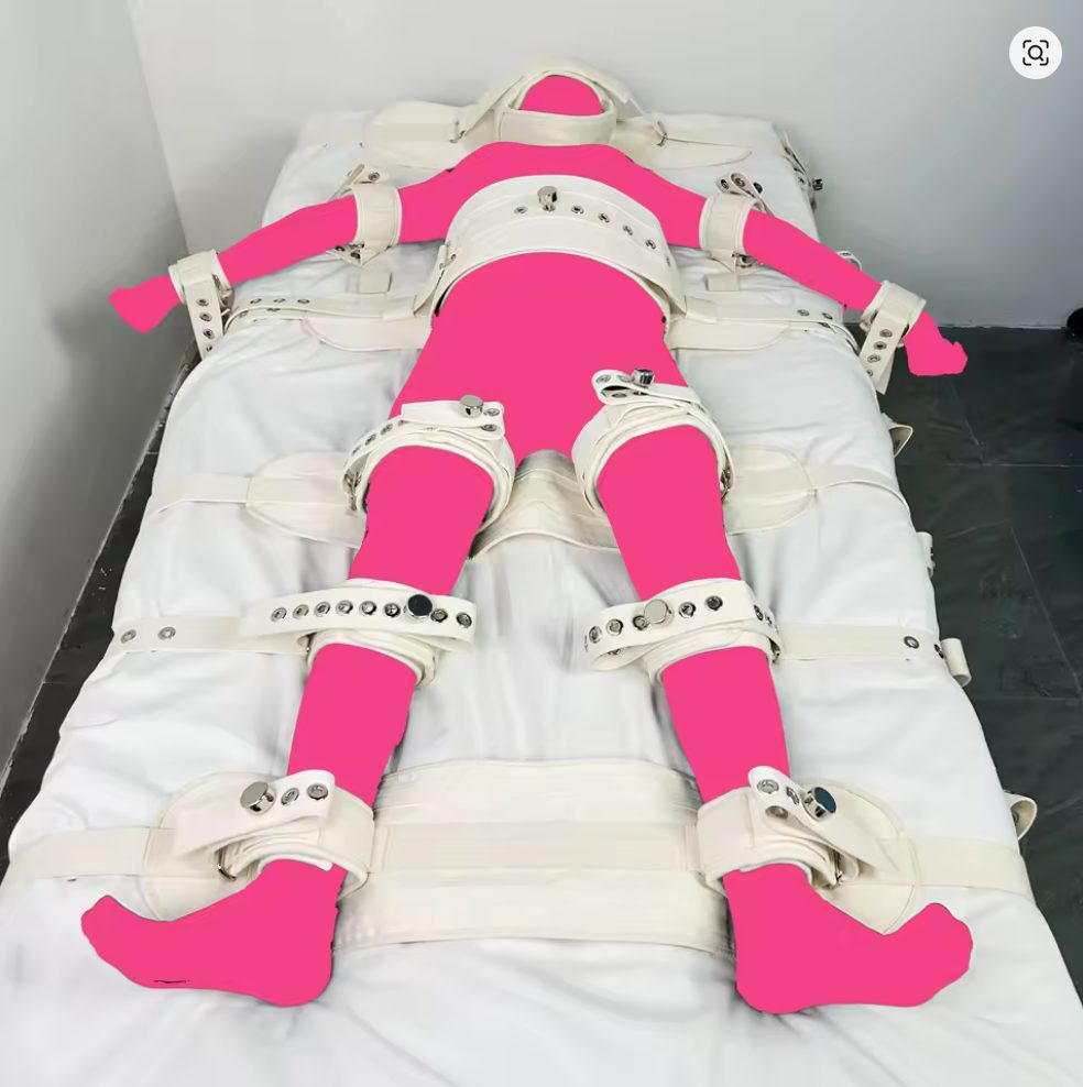 Strapped down - 7 points Asylum Lockable Bed Restraints System Bondage Harness - Image 8