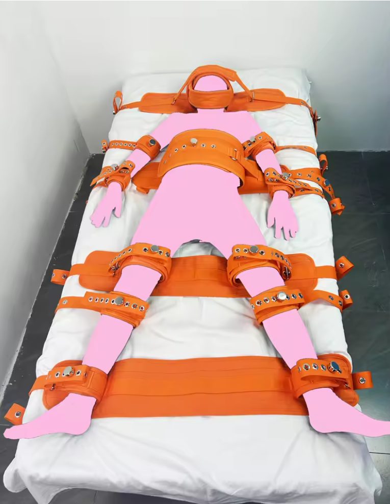 Strapped down - 7 points Asylum Lockable Bed Restraints System Bondage Harness - Image 9