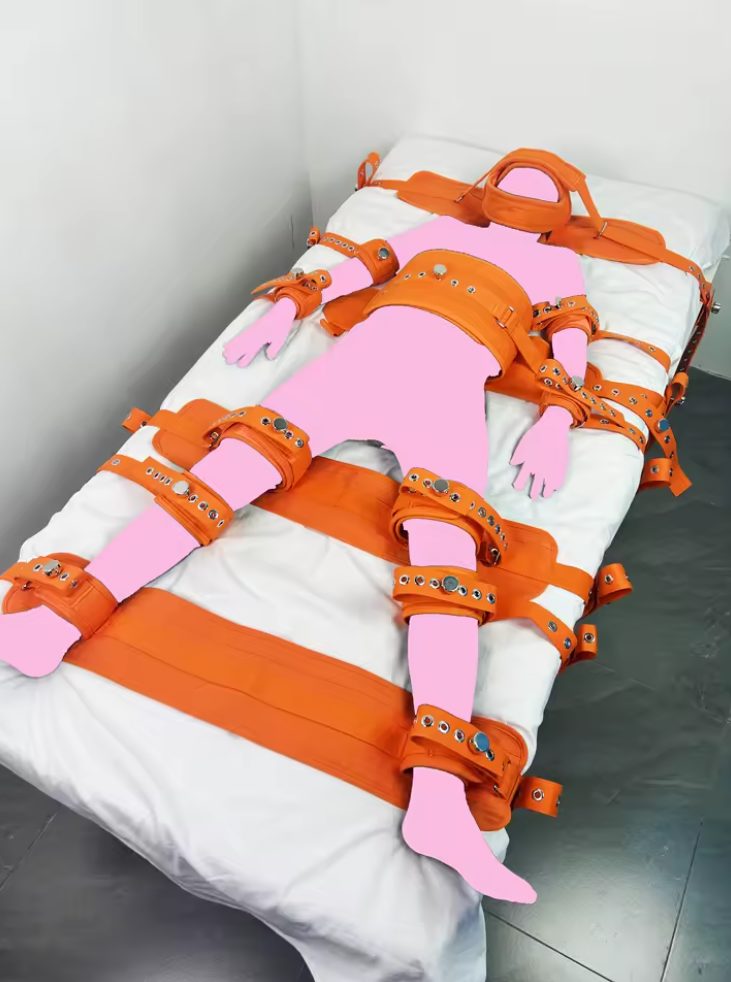 Strapped down - 7 points Asylum Lockable Bed Restraints System Bondage Harness - Image 10
